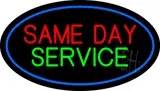 Same Day Service Oval Blue Border LED Neon Sign