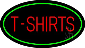 T-Shirts Oval Green LED Neon Sign