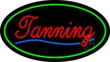 Red Tanning Oval Green LED Neon Sign
