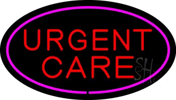 Urgent Care Oval Pink LED Neon Sign