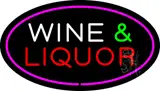 Wine and Liquor Oval Purple LED Neon Sign