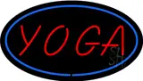 Oval Red Yoga Blue Border LED Neon Sign