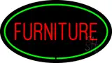 Furniture Oval Green LED Neon Sign