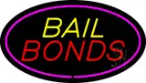 Yellow Bail Bonds Pink Oval Border LED Neon Sign