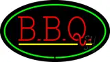 Oval Green BBQ with Yellow Line LED Neon Sign