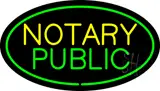 Oval Green Notary Public LED Neon Sign