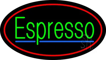 Oval Green Espresso LED Neon Sign