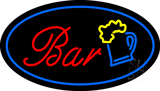 Animated Oval Border Bar w/Beer Mug LED Neon Sign