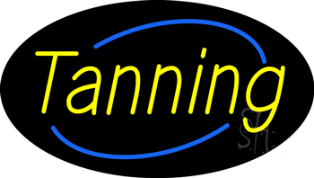 Yellow Tanning Animated Neon Sign