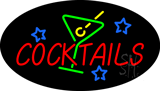 Cocktail with Green Cocktail Glass Animated Neon Sign