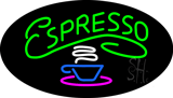 Green Oval Espresso Animated Neon Sign