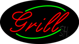 Oval Red Grill Animated Neon Sign