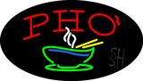 Oval Red Pho Animated Neon Sign
