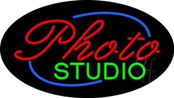 Deco Style Photo Studio Flashing Neon Sign