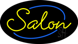 Oval Yellow Salon Animated Neon Sign
