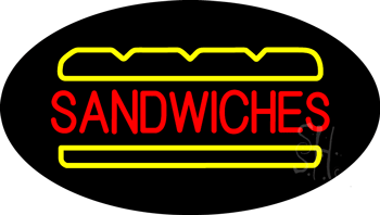 Red Sandwiches Inside Sandwich Animated Neon Sign