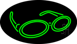 Green Glasses Logo Animated Neon Sign
