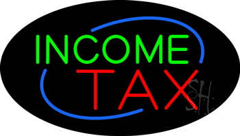 Deco Style Income Tax Animated Neon Sign