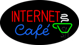 Oval Internet Cafe Animated Neon Sign