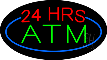 24 HRS ATM Animated Neon Sign