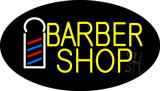 Yellow Barber Shop Logo Animated Neon Sign