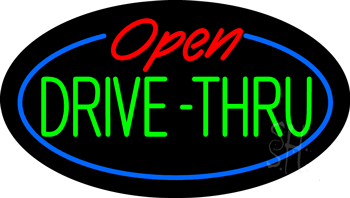 Open Drive-Thru Animated Neon Sign