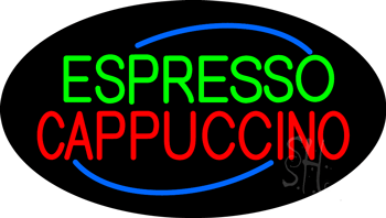 Deco Style Green Espresso Cappuccino Animated Neon Sign