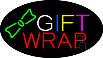 Multi Colored Gift Wrap Animated Neon Sign