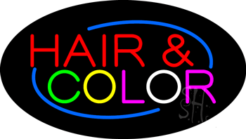 Deco Style Hair and Color Animated Neon Sign