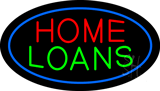 Home Loans Animated Oval Blue Border Neon Sign