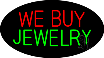 We Buy Jewelry Flashing Neon Sign