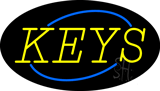 Deco Style Keys Flashing Neon Sign