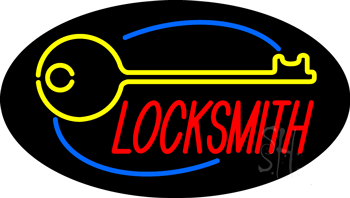 Locksmith Logo Animated Neon Sign
