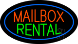 MailBox Rental Oval Flashing Neon Sign