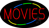 Deco Style Movies Flashing Neon Sign