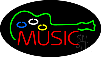 Music Logo Flashing Neon Sign