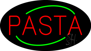 Oval Pasta Animated Neon Sign