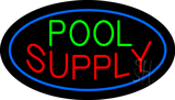 Oval Pool Supply Blue Border Animated Neon Sign