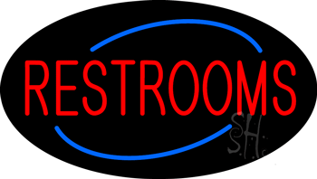 Restrooms Animated Neon Sign