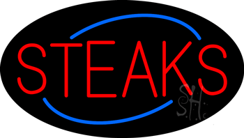 Deco Style Steaks Animated Neon Sign