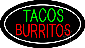 Tacos Burritos Animated Neon Sign