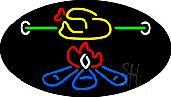 BBQ Logo Animated Neon Sign