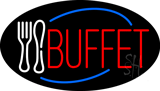 Buffet with Spoon & Fork Animated Neon Sign