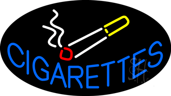 Blue Cigarettes Logo Flashing Neon Sign
