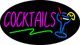 Cocktail with Cocktail Glass Animated Neon Sign
