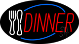 Dinner with Spoon & Fork Animated Neon Sign