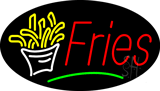 Oval Fries Animated Neon Sign