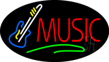 Music with Guitar Animated Neon Sign