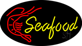 Yellow Seafood Logo Animated Neon Sign