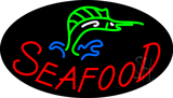 Seafood with Green Fish  Animated Neon Sign